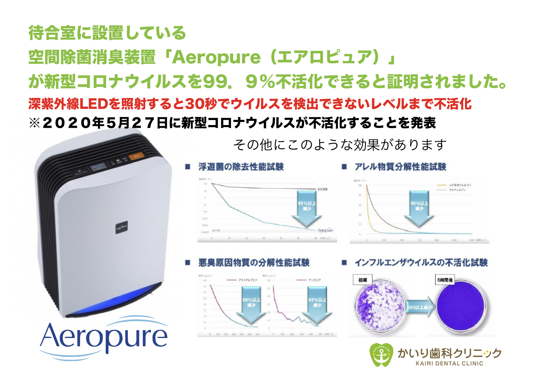 空間除菌消臭装置「Aeropure」約14kg